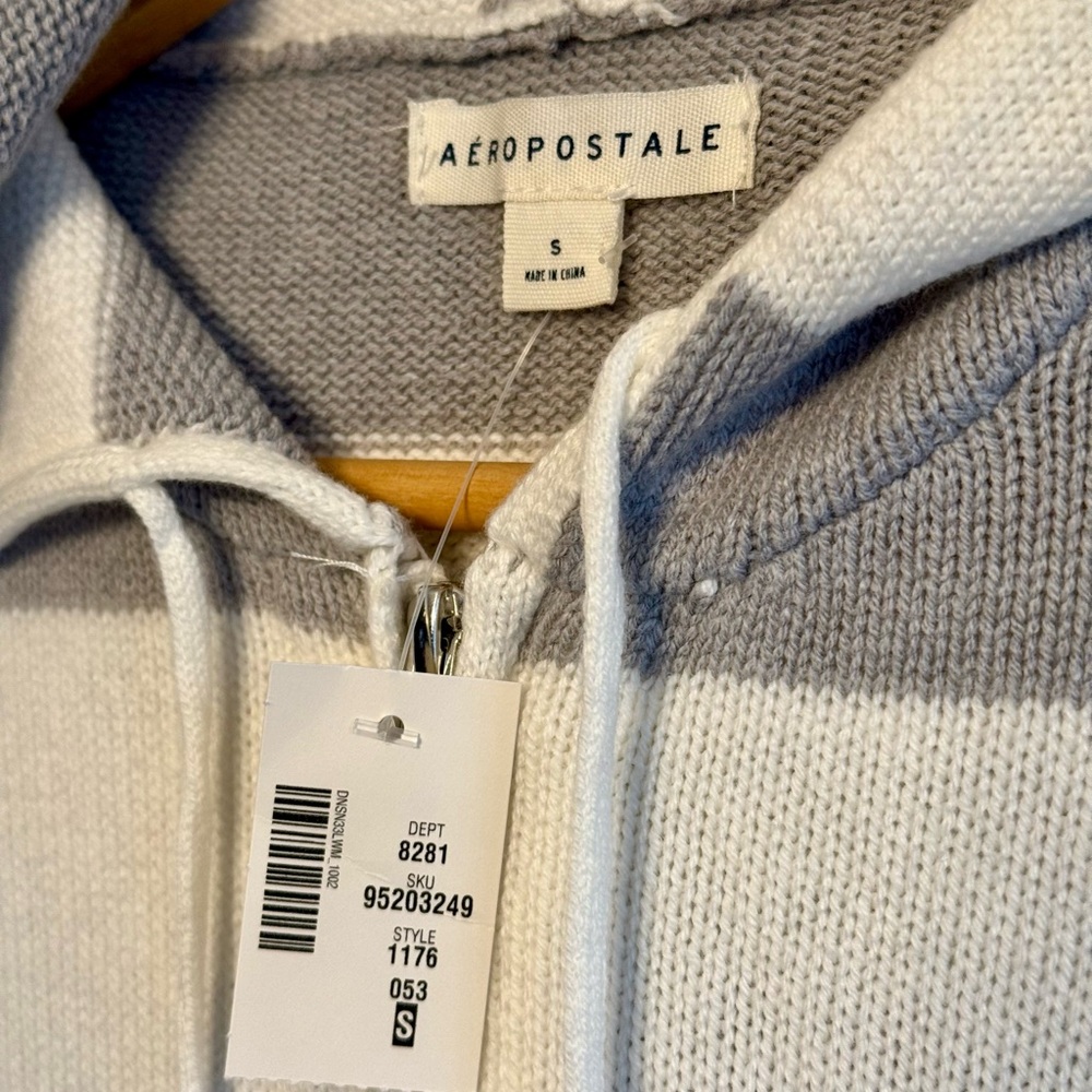 Aeropostale Stripe Rugby Full-Zip Sweater Hoodie & Cami Bundle Women's Size S - Picture 6 of 11